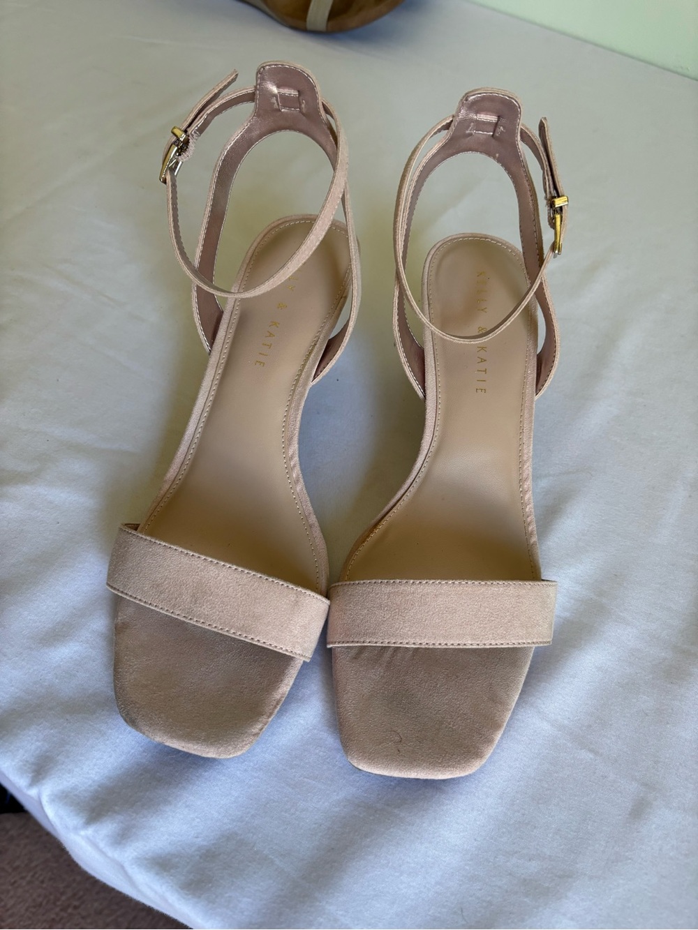 Kelly & Katie Blush Pink Suede Ankle-Strap Sandals